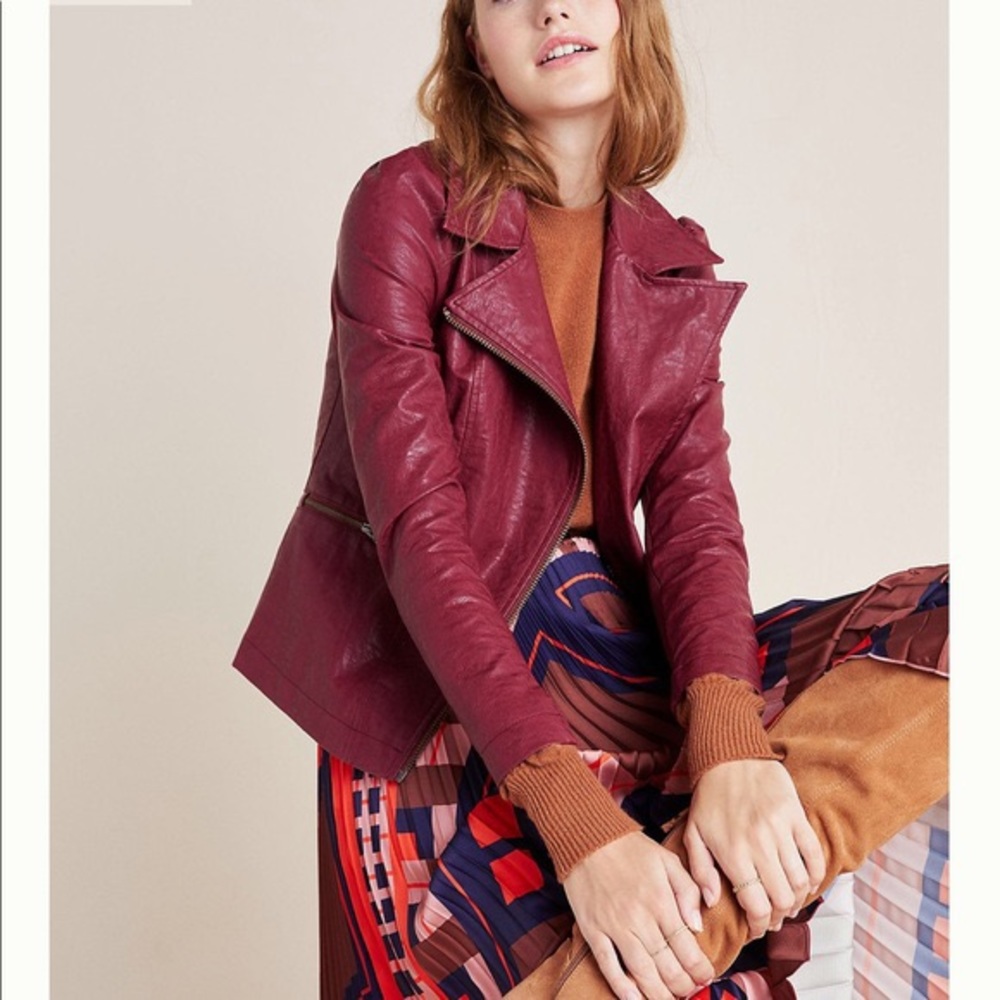 NWT Anthropologie Puff-Sleeved Moto Jacket
